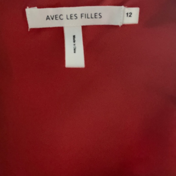 Avec Les Filles midi burnt orange floral dress with bottom ruffle - Picture 2 of 3